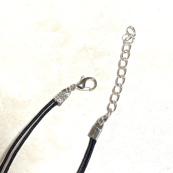 2/$20, Black & White Lava Stone Lariat Necklace, Genuine Gemstone Cord Necklace - Picture 11 of 11